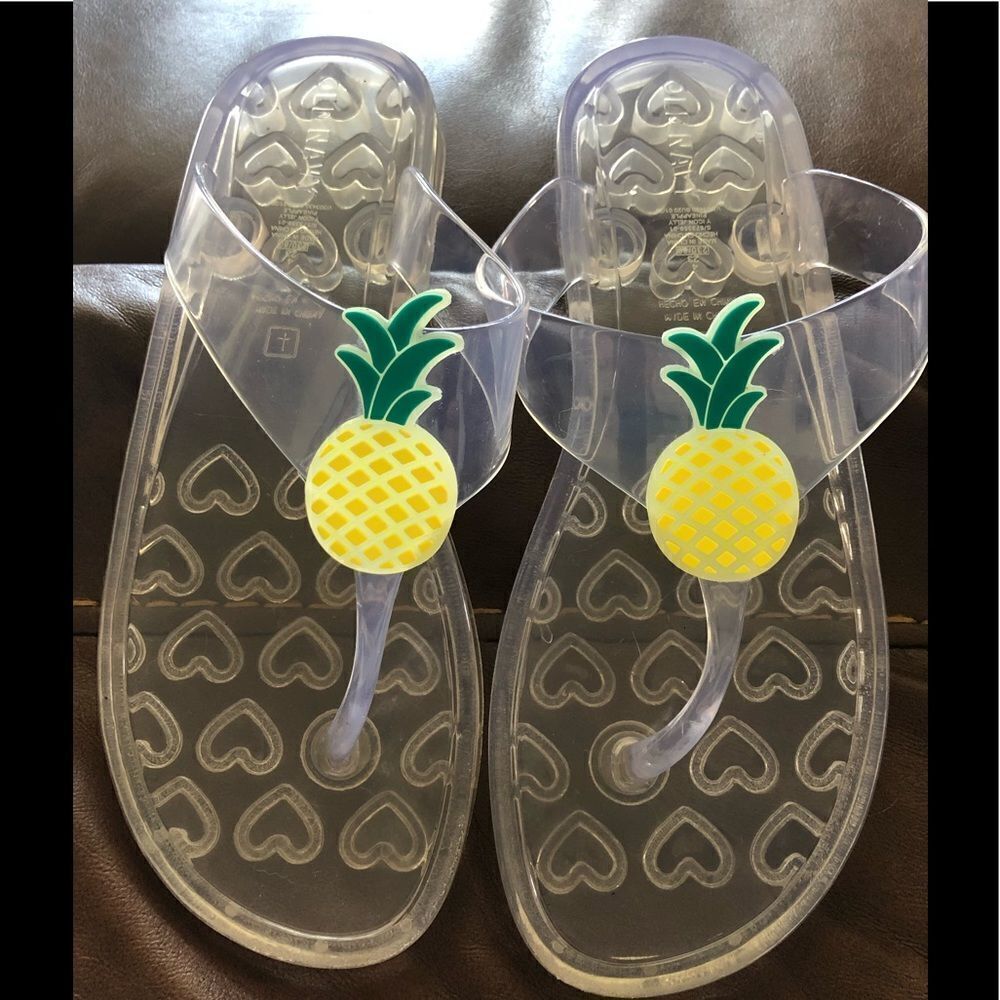 Old Nay Big Kids Pineapple Jelly Filp Flops Size 4 (would be Women’s 5.5) EUC